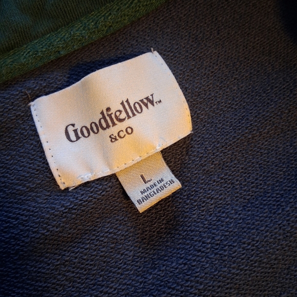 Goodfellow 100% Cotton Blue and Navy Quarter-Zip Pullover - Picture 4 of 6